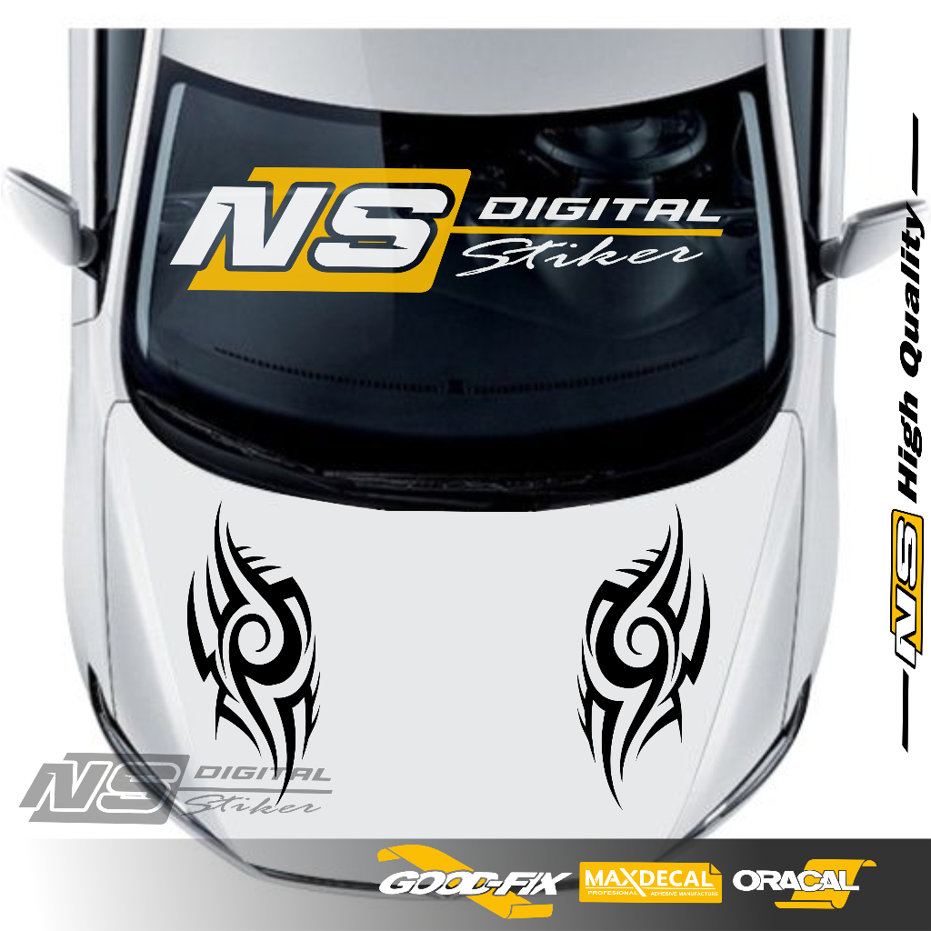 Jual stiker Kap Mobil Stiker Motif mega mendung kanan kiri kap Sticker ...