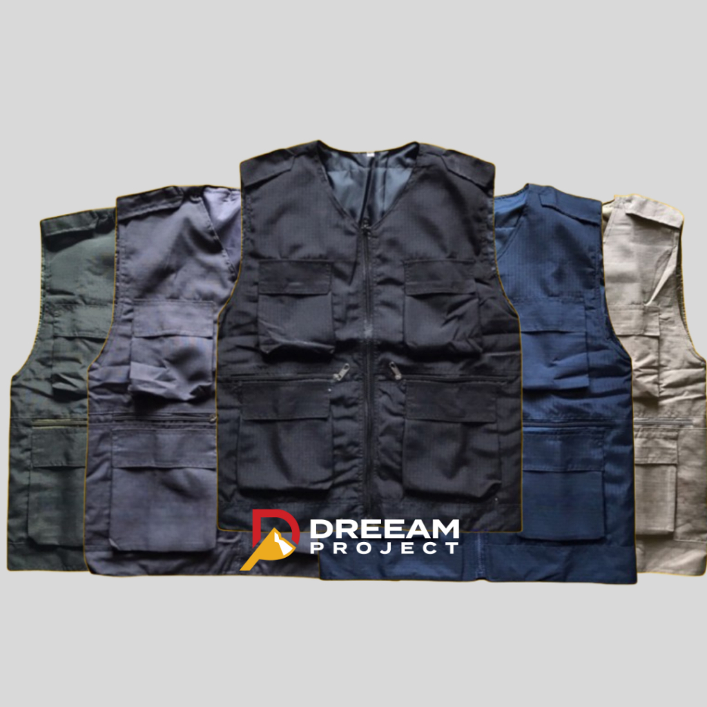 Rompi Tactical Pria Banyak Kantong / Rompi Lapangan Keren Serbaguna / Vest Outdoor Ripstop Premium / Vest Tactical Outdoor Dreeam Project