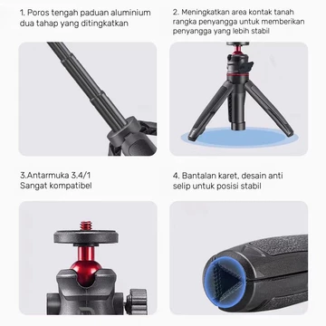 YOU PIN YP 007 Mini Extension Pole Tripod Vlogging Vlogger For Mirrorless Camera Smartphone HP