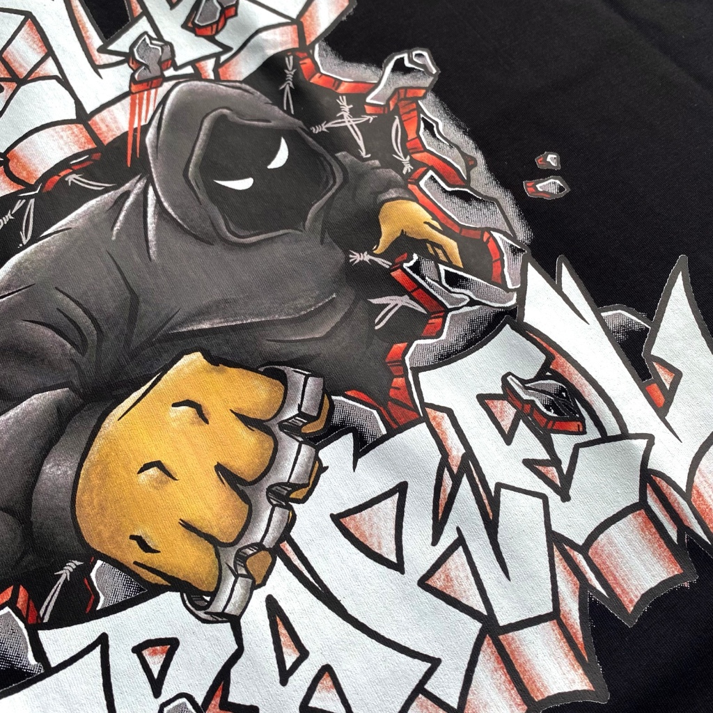 Jual Fakelab Boxy Knuckle Black White Tshirt / Ts Hitam Putih / Kaos ...