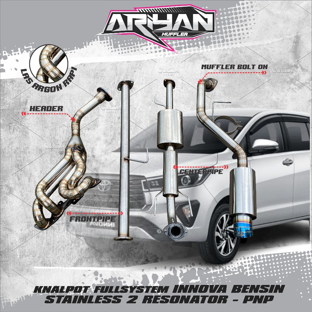 Jual Knalpot FULLSYSTEM INNOVA BENSIN STAINLESS 2 RESONATOR - PNP ...