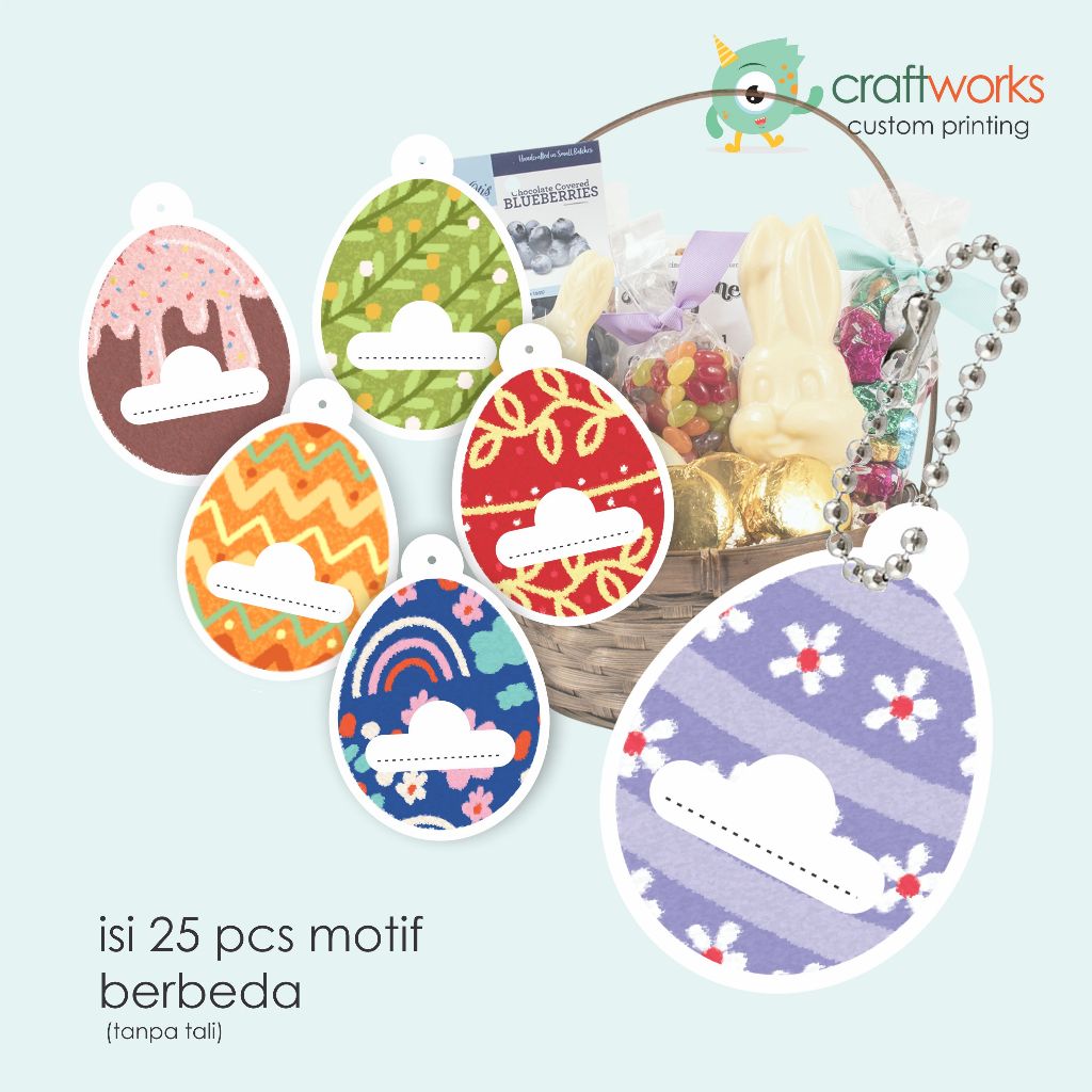 Jual HANGTAG BENTUK TELUR PASKAH - ISI 25 PCS | EASTER EGG HANG TAG ...