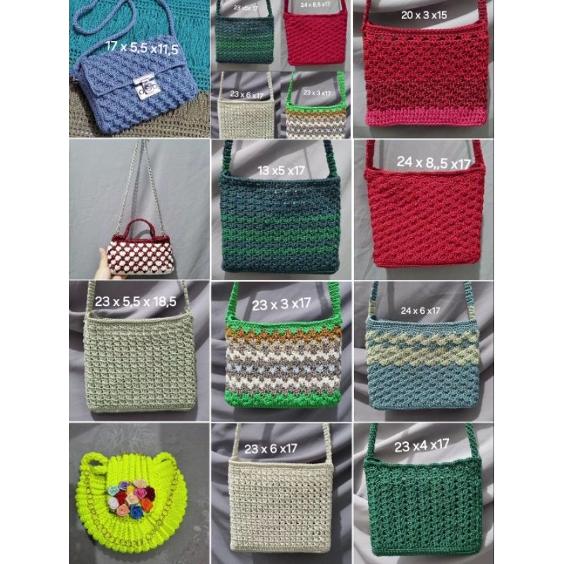 Jual [BACA DESKRIPSI]Tas Rajut 100% Handmade yang di foto sold bisa ...