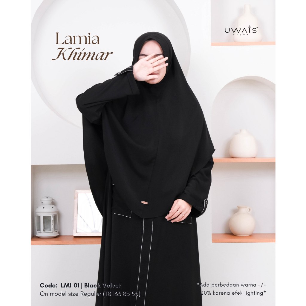 Lamia Khimar Hijab Anti UV Umroh Haji Jilbab Instan Soft Pad Polos Syari Kerudung Anti Tembem
