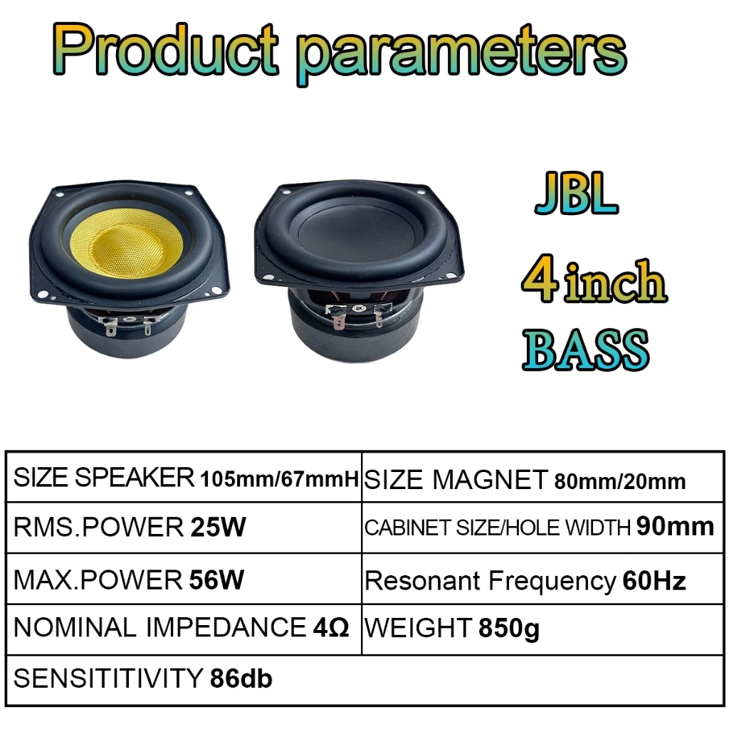 Jual 999DIY JBL 4 Inch Subwoofer Speaker 50W 4ohm Car Stereo Bass ...
