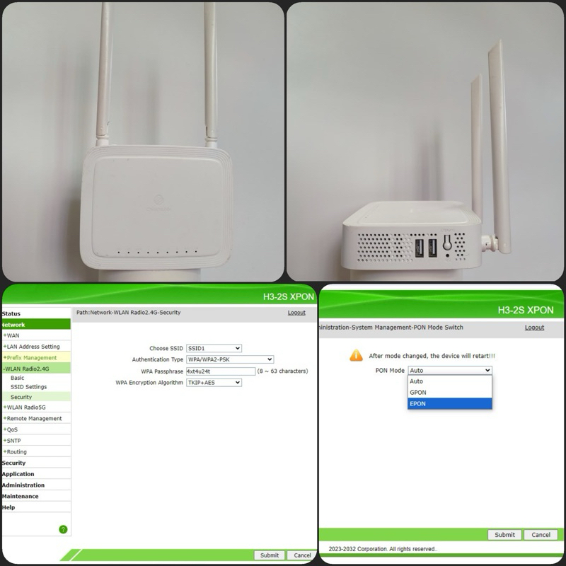 Jual H3-2S xpon onu dualband 2.4 & 5G gigabit ethernet epon gpon ...