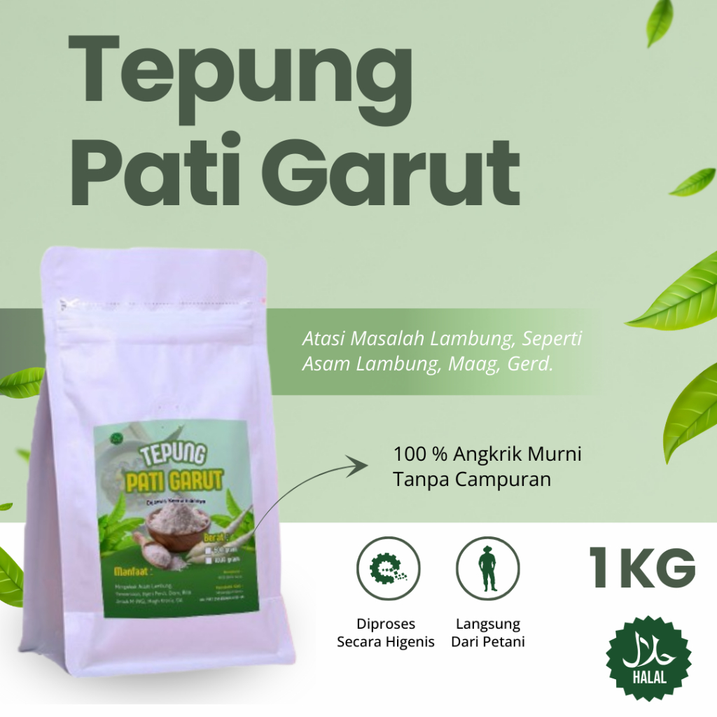 Jual 1 kg Tepung Garut Obat Asam Lambung Tepung Pati Irut Garut Asli ...