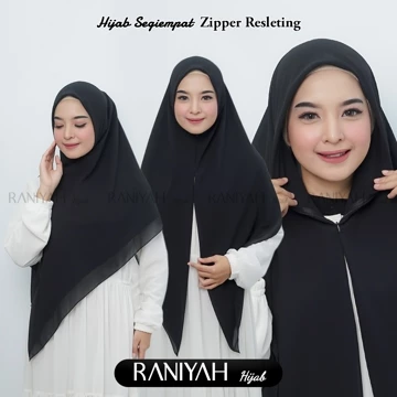 Hijab Segi Empat Zipper Resleting Khimar Zipper Segi Empat Instan Ceruty Babydoll