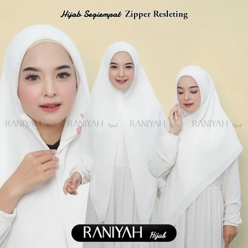 Hijab Segi Empat Zipper Resleting Khimar Zipper Segi Empat Instan Ceruty Babydoll