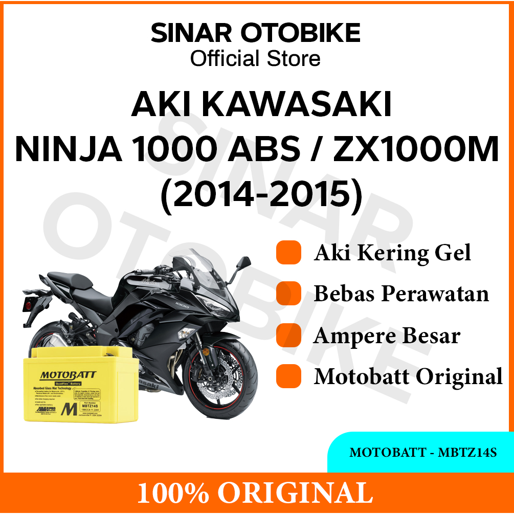 Jual AKI NINJA ZX 1000 MOTOBATT - MBTZ14S | Shopee Indonesia