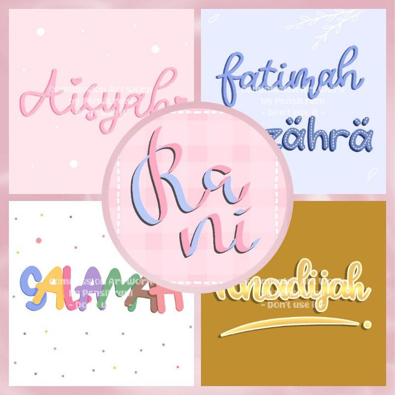 Jual Ilustrasi Digital Lettering Nama | Shopee Indonesia