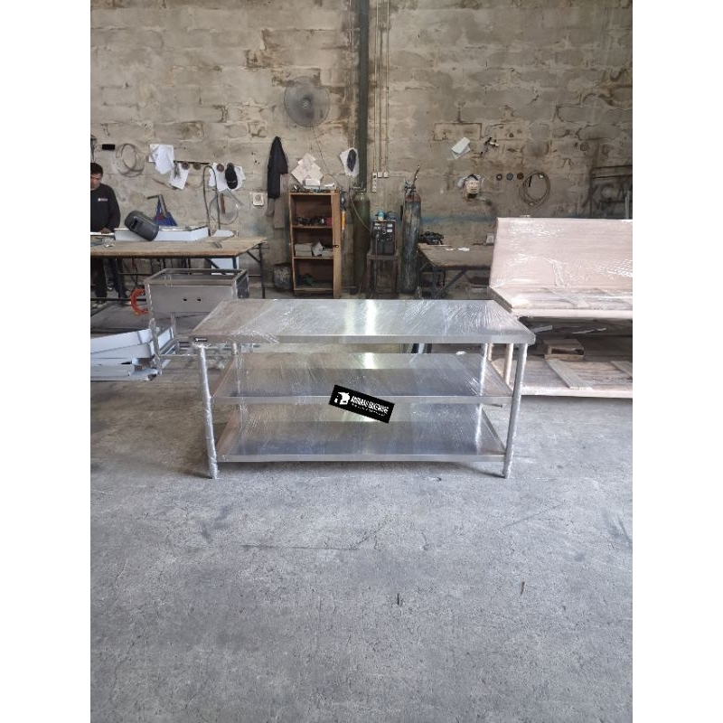 Jual Meja stainless meja bakery meja resto ukuran 160x70x80cm | Shopee ...