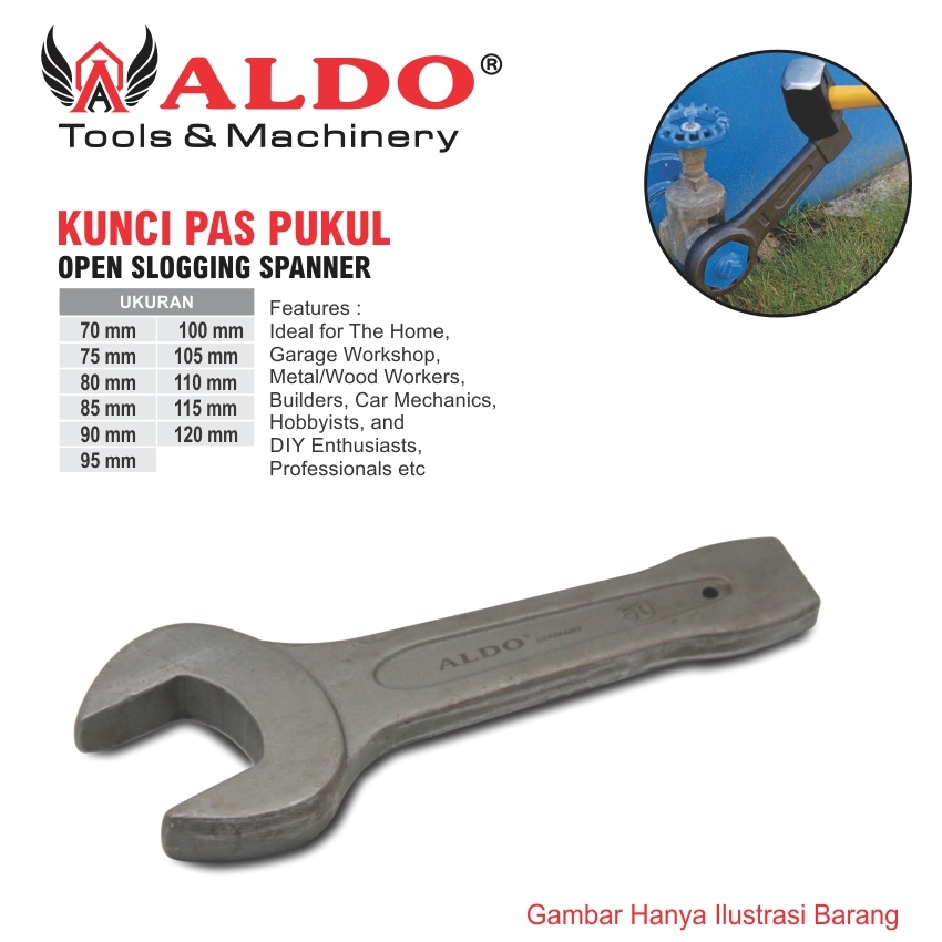 Jual KUNCI PAS PUKUL UKURAN 70 - 120 MM / OPEN SLOGGING SPANNER / KUNCI ...