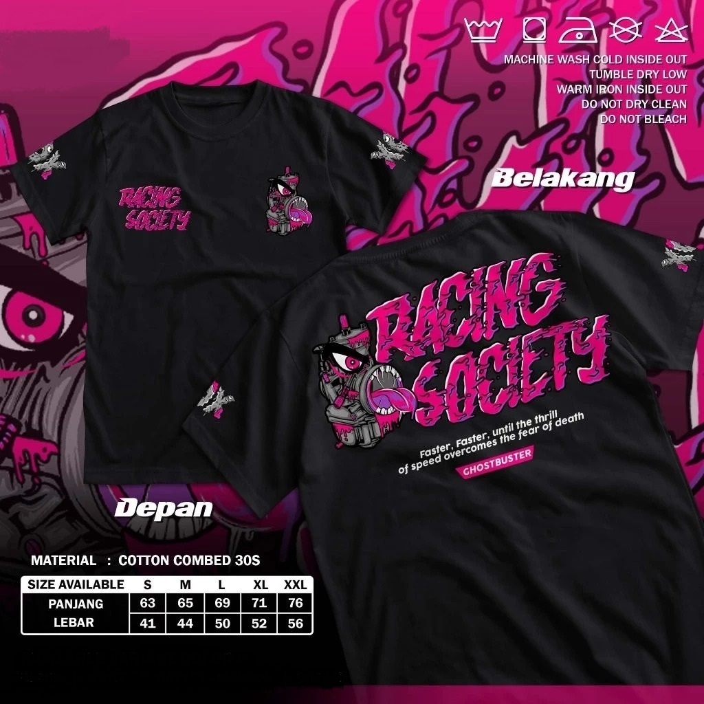Jual Kaos Racing Society Carburetor/ kaos Distro motif kata Racing ...