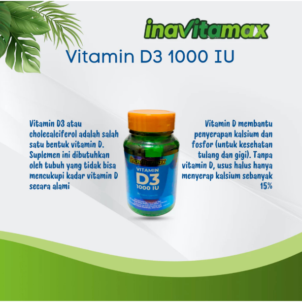 Jual [Vitamin D3] Inavitamax Vitamin D3 1000 IU Isi 30 Kapsul ...