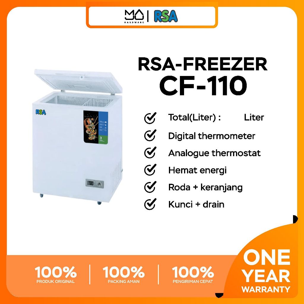 Jual Chest Freezer RSA CF-110 / CF110 Freezer Box 100 liter | Shopee ...