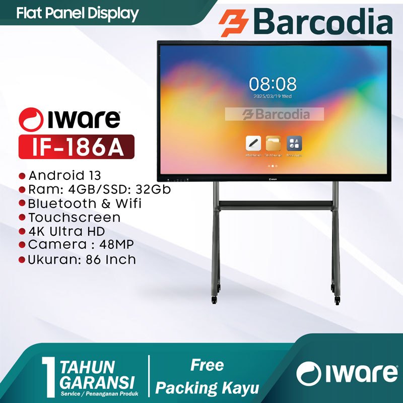 Jual BARCODIA Iware Interactive Flat Panel Display Type IF-186A 86 INCH ...