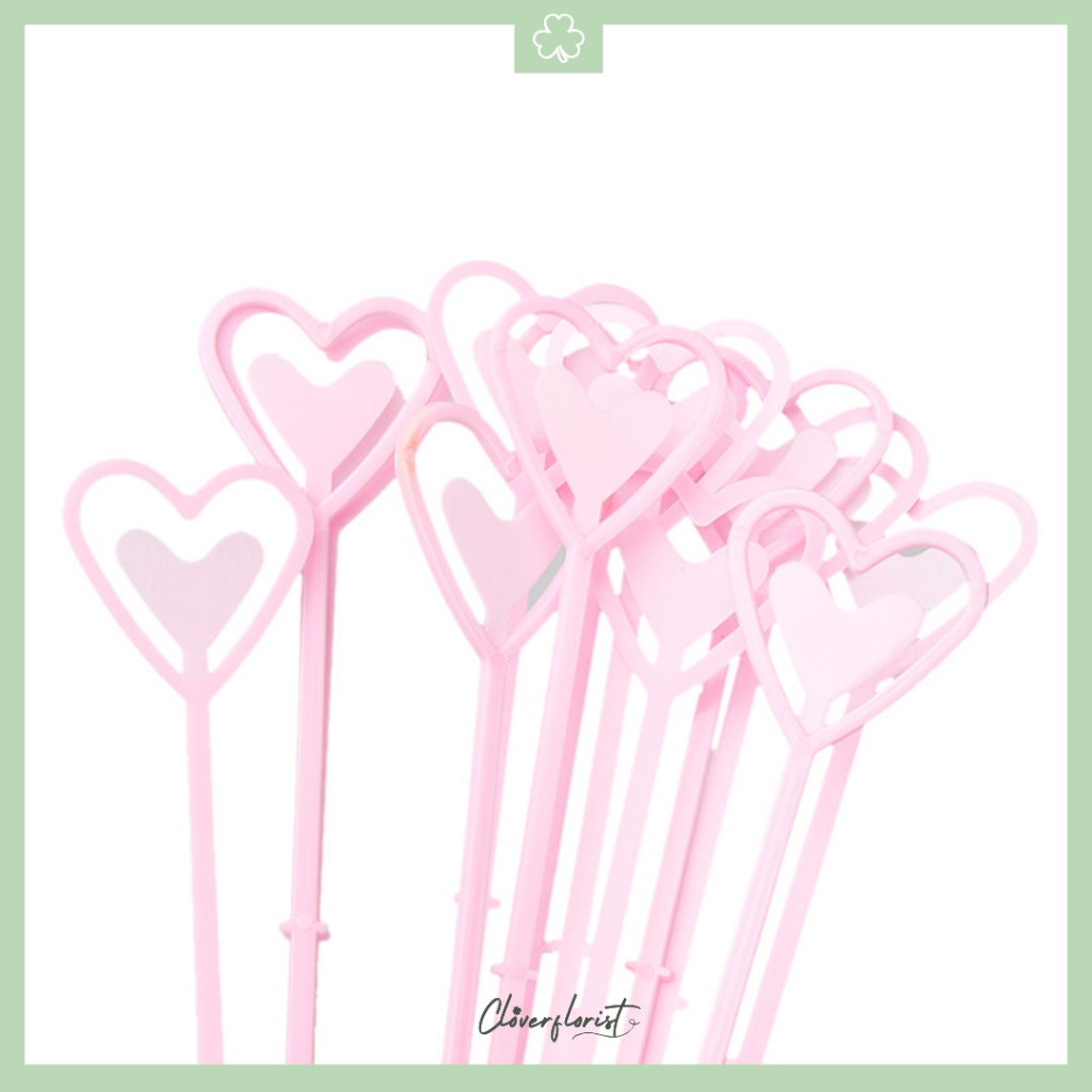 Jual Stick Card Plastik Buket Bunga Stick Kartu Plastik Persegi Love ...