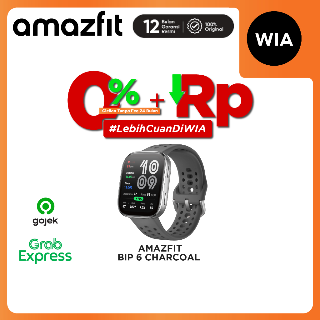 WIA Amazfit BIP Smartwatch Jam Tangan Olahraga Touchscreen Original  Garansi Resmi