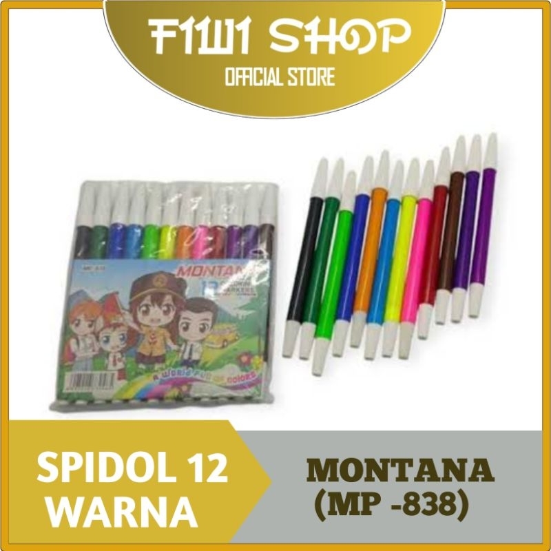 Jual FIWI - Spidol 12 Warna-Warni Kecil 828 Montana 12 Pcs (Set ...