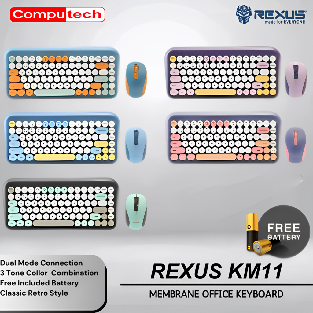 Jual Rexus Wireless Office Keyboard Mouse Combo KM11 - Keyboard Kantor ...