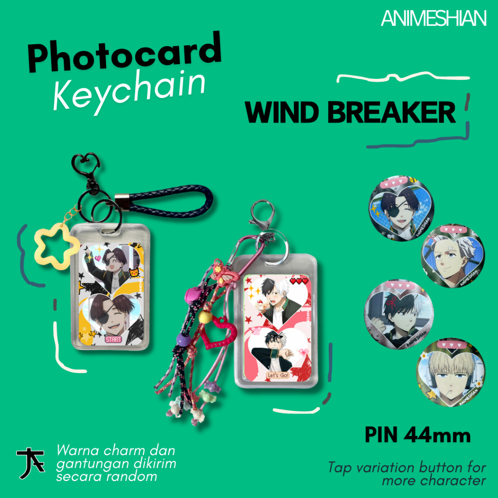 Jual Photocard Keychain Wind Breaker - Animeshian - Gantungan Kunci ...