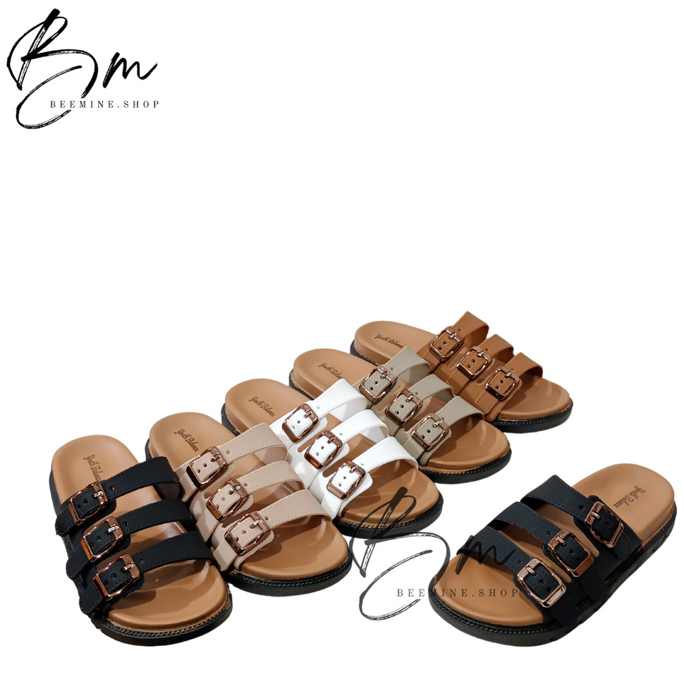 Sandal Selop Tali dengan Gesper Ban Tiga Sandal Slip On Teplek Wanita  Balance 2508-1