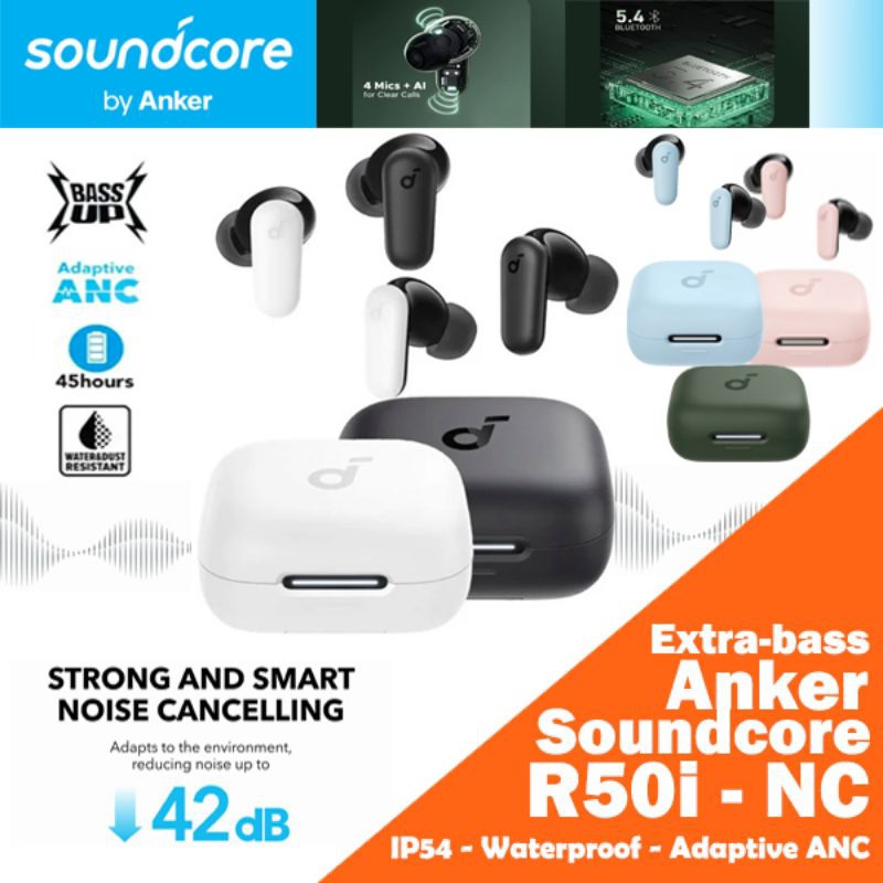 Jual Anker Soundcore R50i NC Adaptive Noise Cancelling ANC TWS - A3959 ...