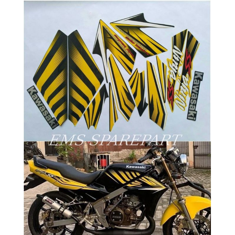 Jual stiker striping standar ORI motor kawasaki ninja ss 2015 kuning ...