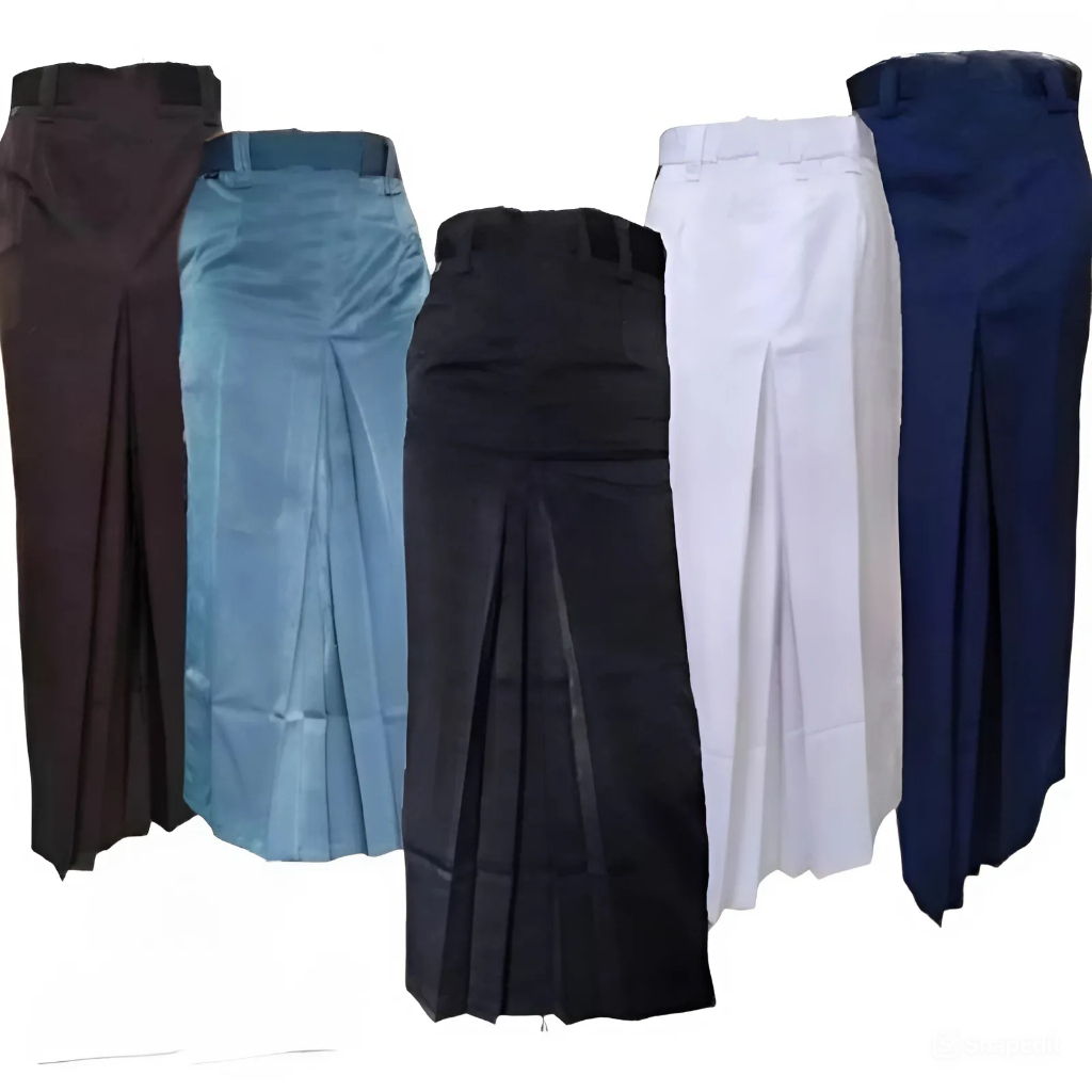Jual Rok SPAN BELAH TENGAH Rempel Depan Sekolah Kerja Putih Hitam Abu ...