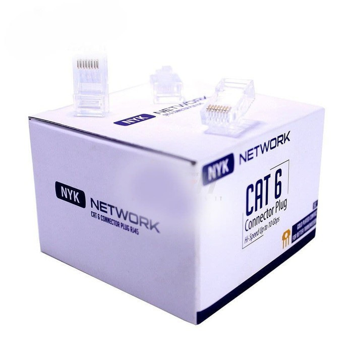 Jual Konektor Connector RJ45 Cat6 Cat 6 merk NYK isi 50PCS ORIGINAL ...