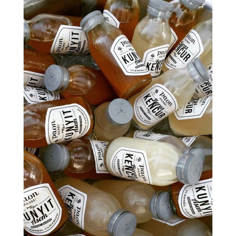 Jual (Paket isi 8 pcs) Botol kaca 100ml, kemasan jamu, ginger shots ...