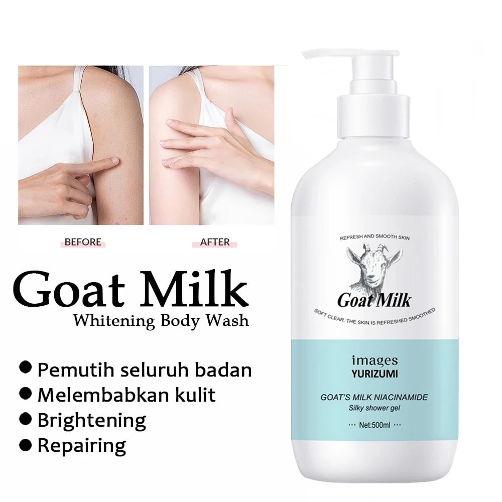 Goat Milk Nicotinamide Shower Gel Sabun Cair Susu Kambing Pemutih Badan | AutoStock