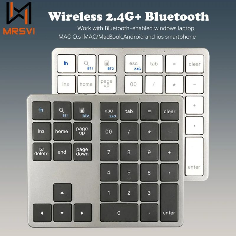 Jual Keyboard Numeric Wireless 2.4GHz Bluetooth Silent Click Keypad ...
