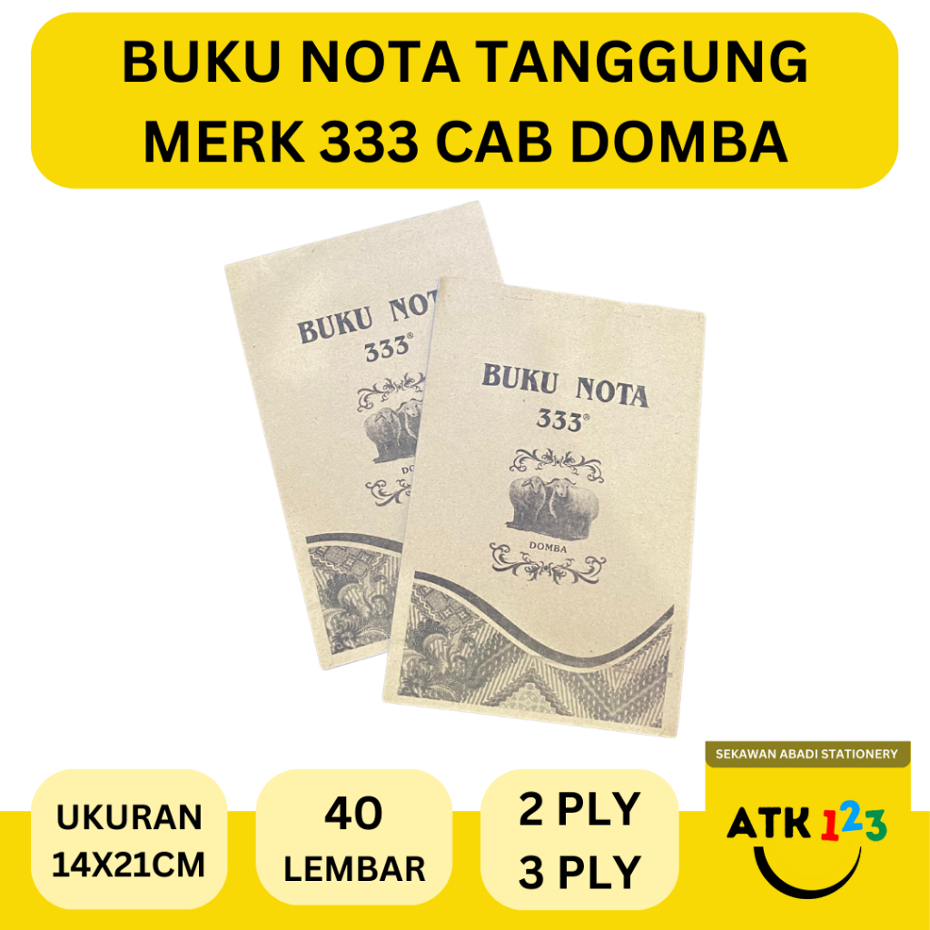Jual Buku Nota 2 Rangkap / 3 Rangkap ukuran 14x21cm Merk 333 Isi 40 ...