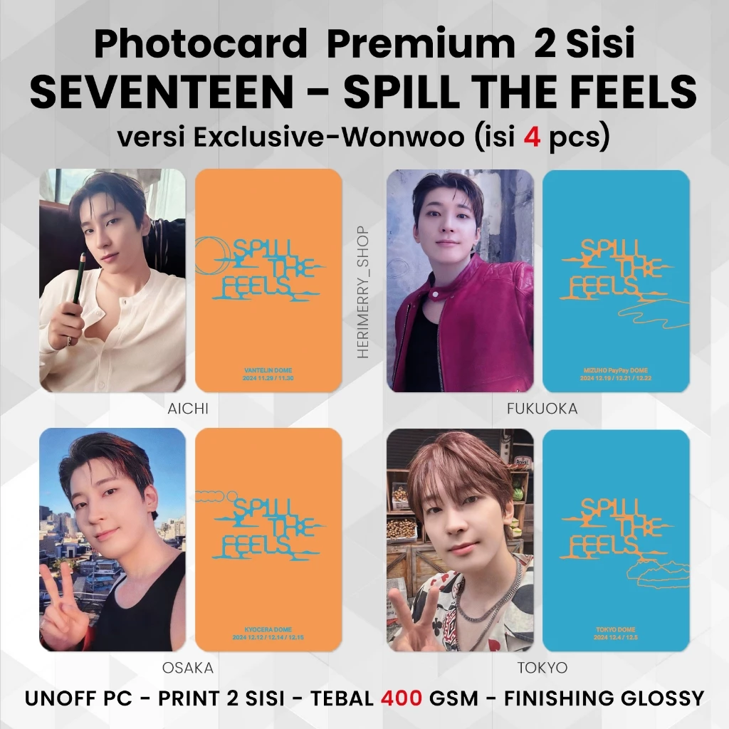 Photocard SEVENTEEN SPILL THE FEELS Premium Dua Sisi untuk Koleksi dan Penggemar