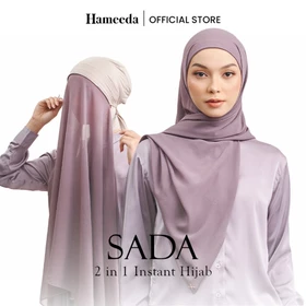 Hameeda 2in1 SADA Instant Pashmina Hijab With Inner Ceruty Chiffon Babydoll