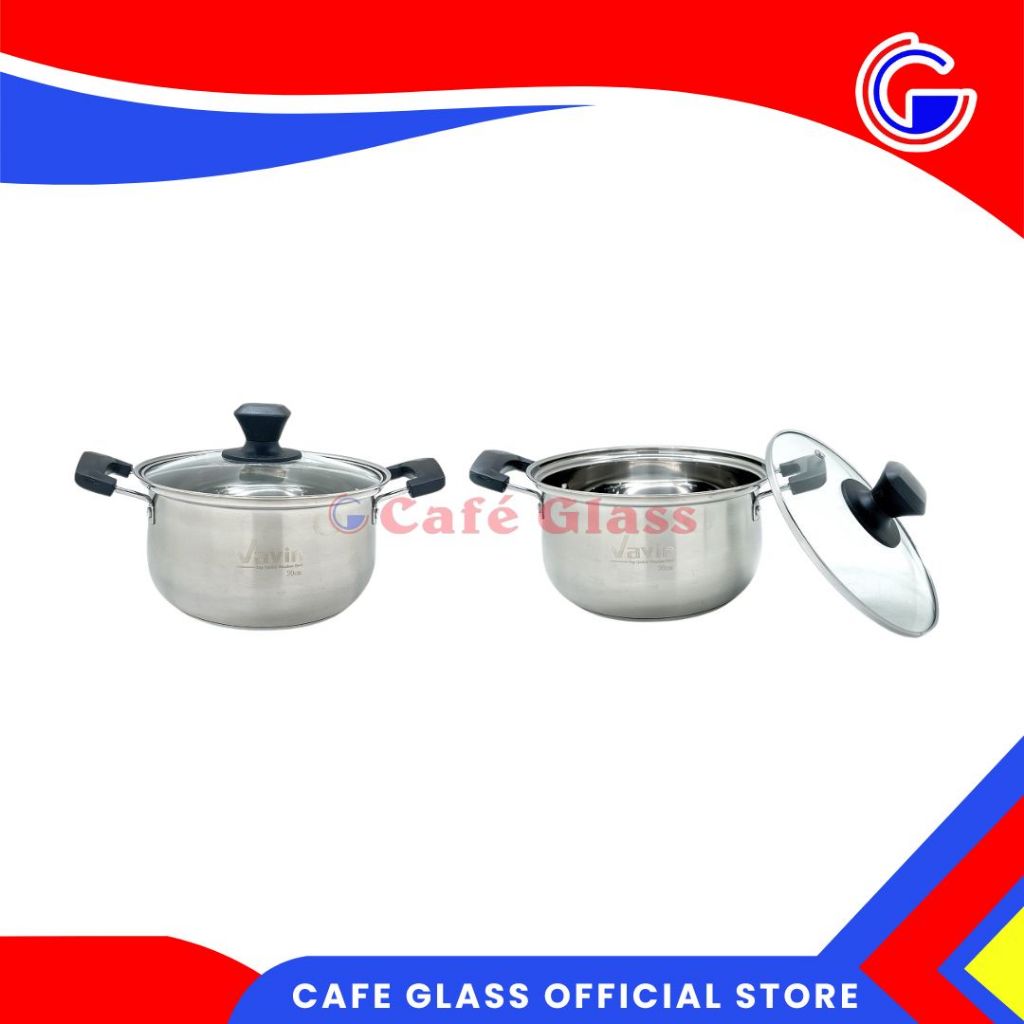 Panci Stainless - Panci Rebus Stainless Sus304 - Panci Anti Lengket - Panci Vavin 24Cm/22Cm/20Cm