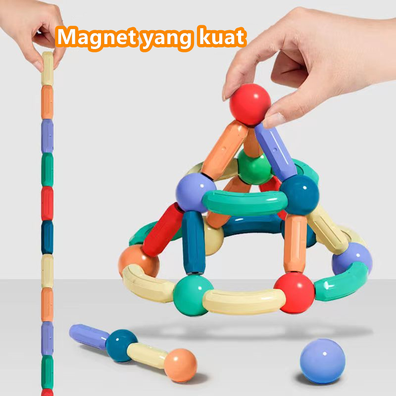 Jual HELIK 130PCS Mainan Magnetic Stick DIY Building Blocks Blok ...