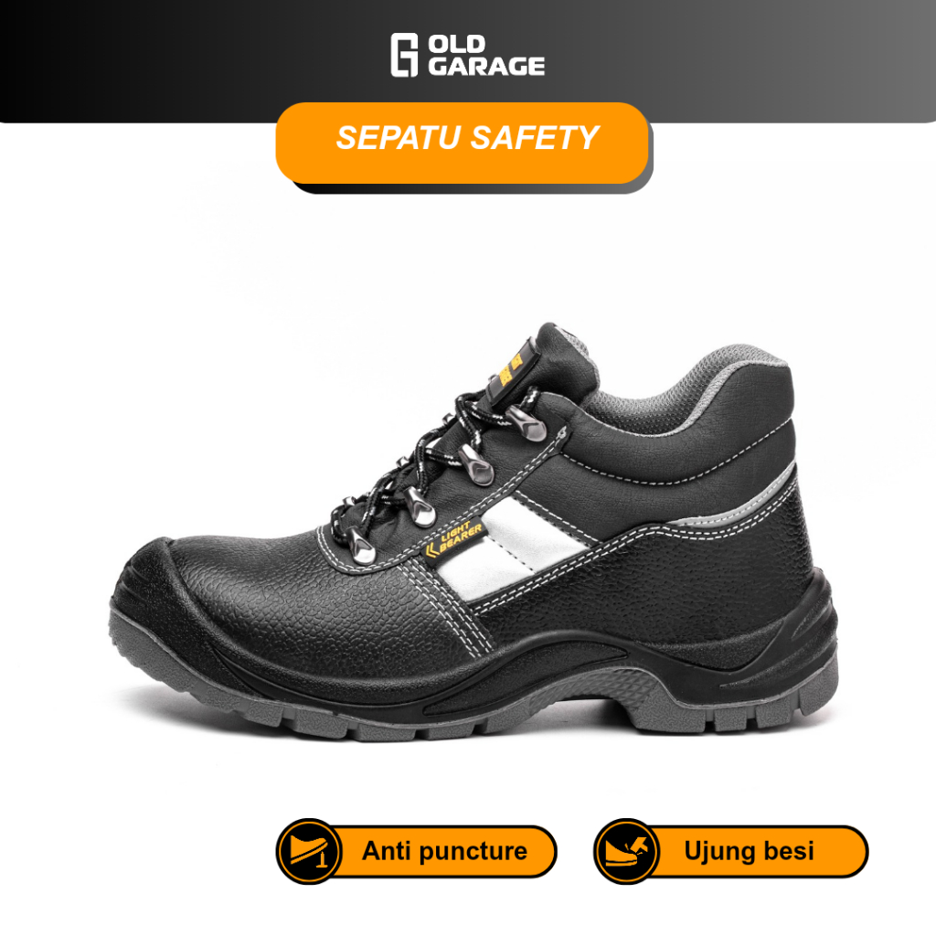 Jual Sepatu Safety Shoes Pria Ujung Besi Middle Cut - SSH350 | Shopee ...