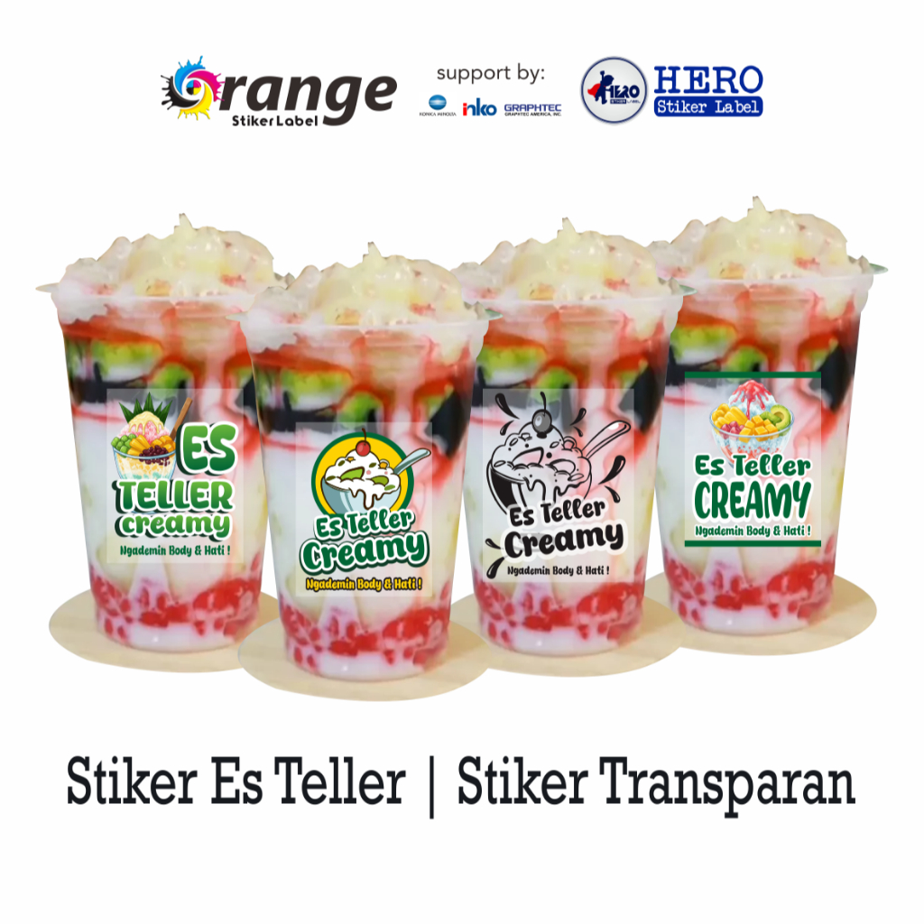 Jual STIKER ES TELER ANTI AIR STIKER ES TELLER CREAMY STIKER CUP STIKER ...
