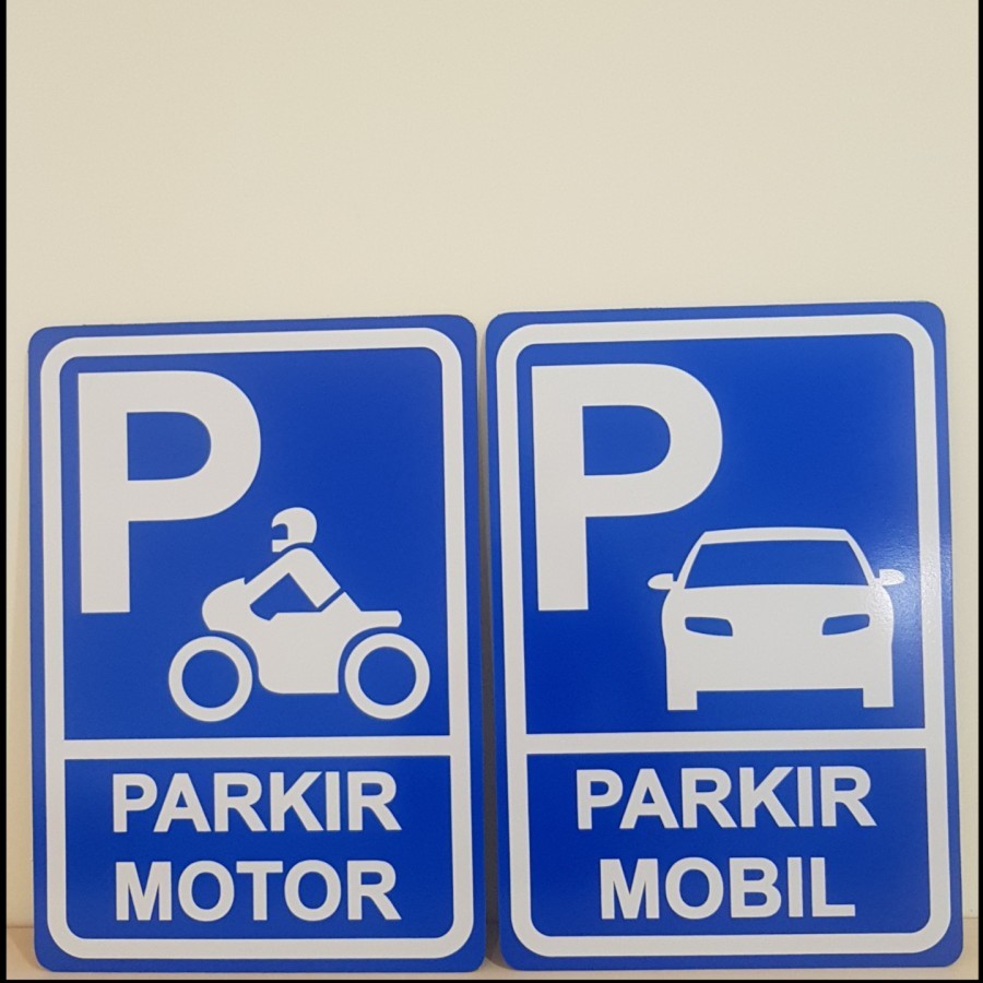 Jual RAMBU-RAMBU Signage PARKIR MOTOR DAN MOBIL 40x60cm, Papan Tanda ...