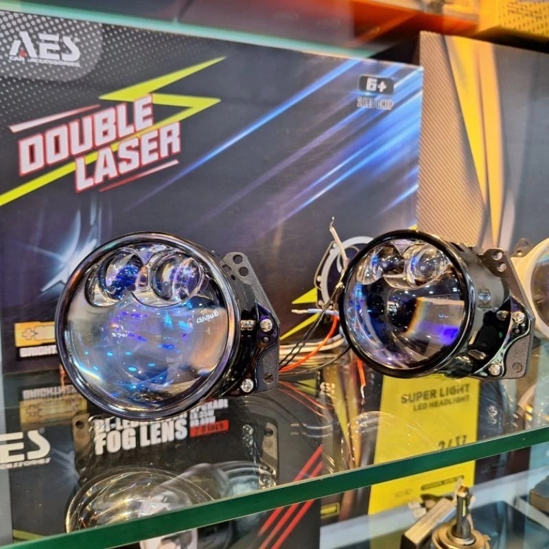 Jual Lampu Mobil AES Biled UX2 70 Watt 3 Inch Double Laser UX2 garansi ...