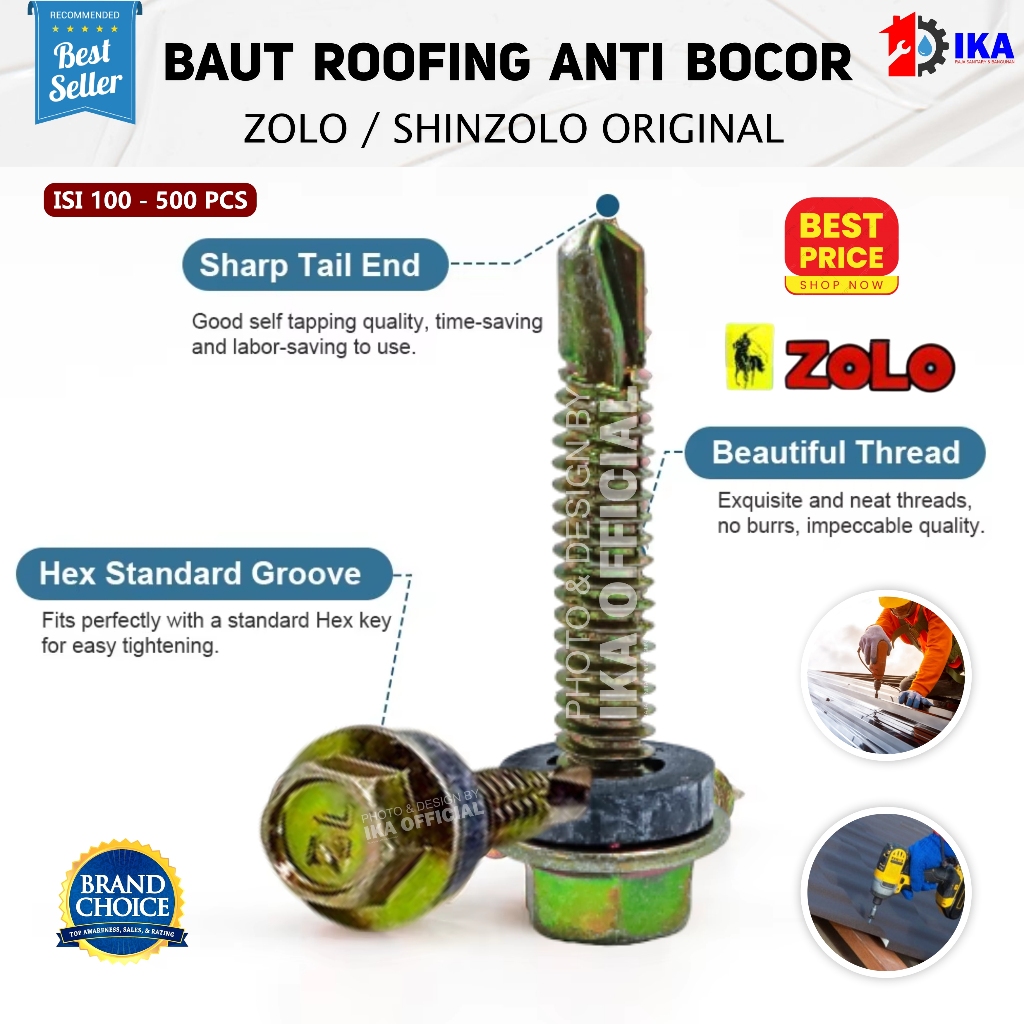 Jual Baut Roofing 1 Kotak Zollo ShinZollo Semua Ukuran Skrup Sekrup ...