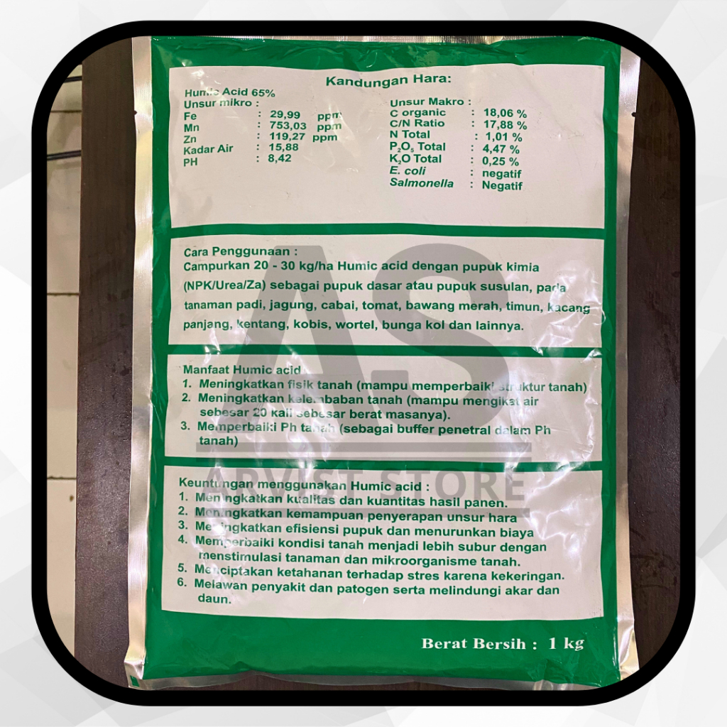 Jual HUMISOL Pupuk Organik dan Pembenah Tanah 1 Kg Asam Humat Humic ...