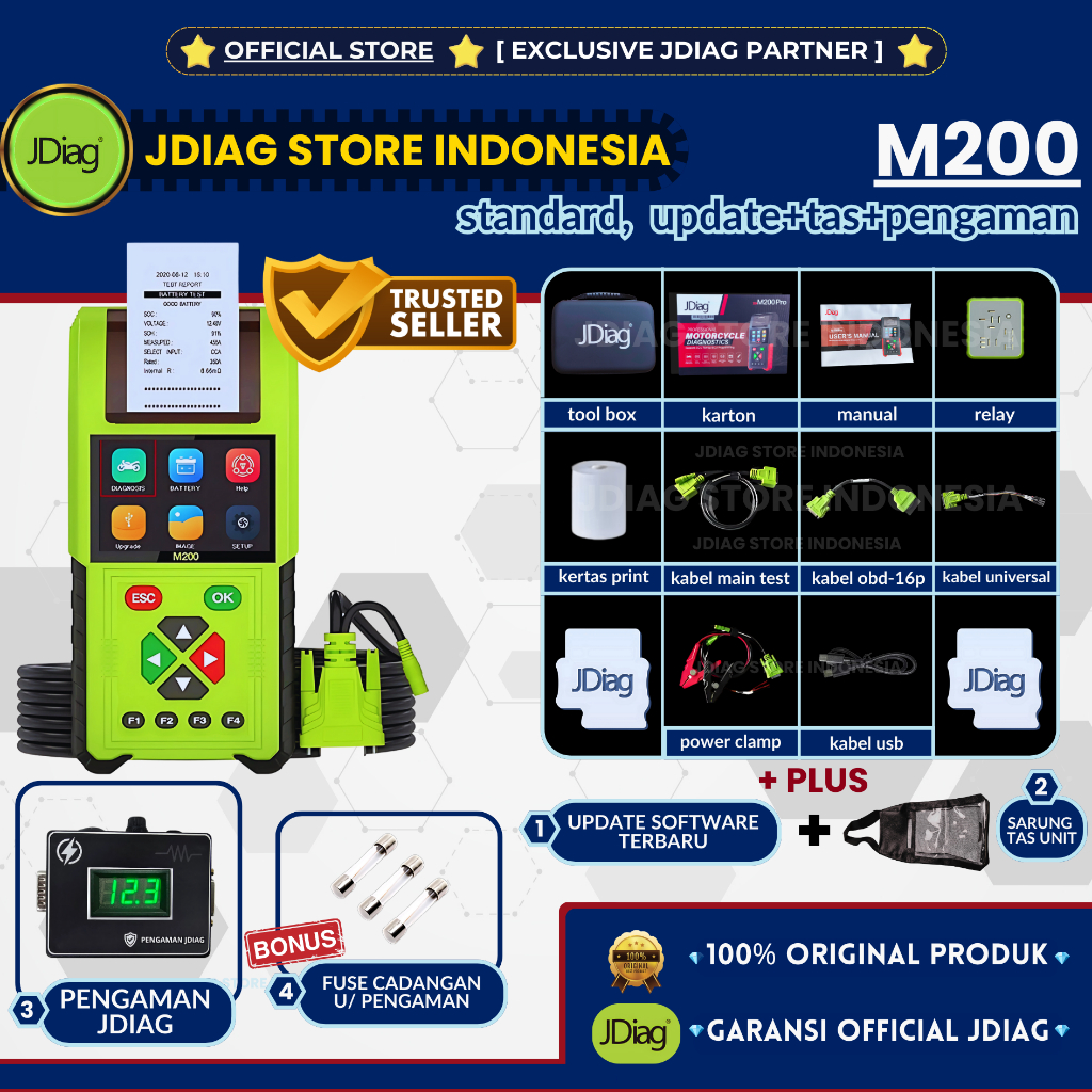 Jual NEW JDIAG M200 WITH PRINTER SCANNER SEMUA MOTOR JDIAG M 200 SCAN ...