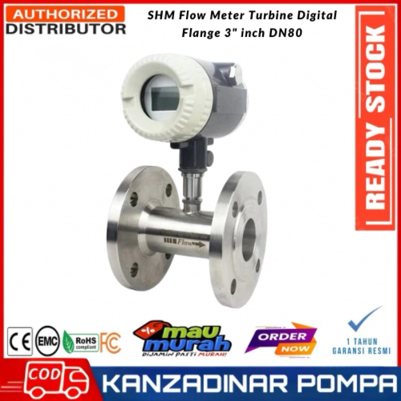 Jual Flow Meter / Flowmeter Turbin Digital SHM 3" inchi DN80 SS 316L ...