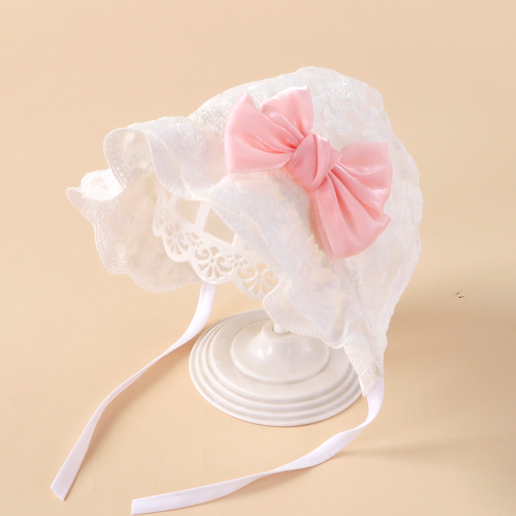 Jual TOPI BAYI PEREMPUAN RENDA 0-6 BULAN ADA TALI PENGIKAT ( ADA FURING ...