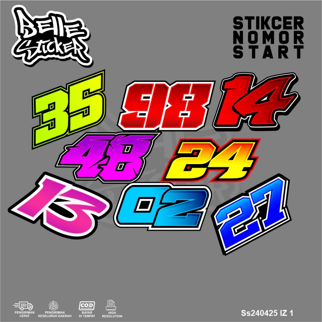 Jual Stiker Nomor Star Road Race Nomor Balap Sticker Decal Racing ...
