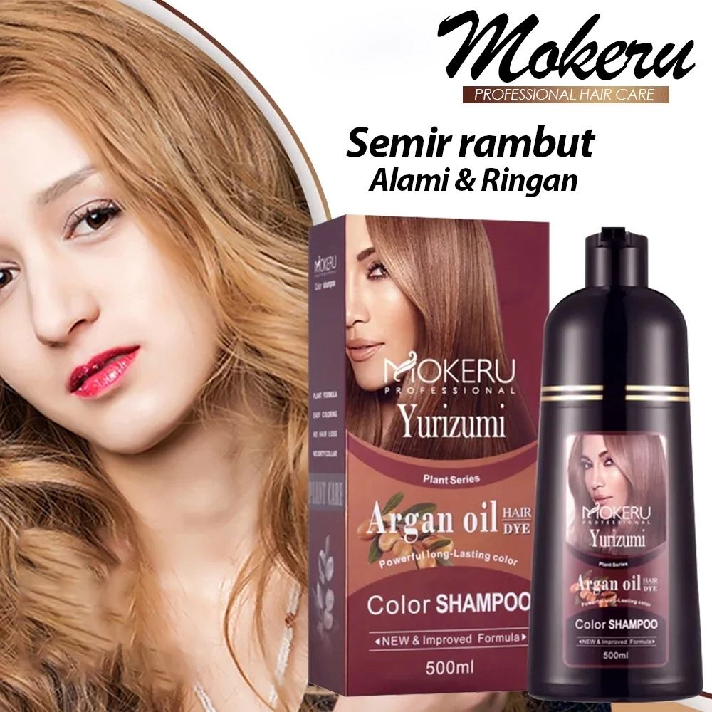 Shampo Argan Oil Mokeru Perawatan Herbal Penutup Rambut Uban 500ml | AutoStock